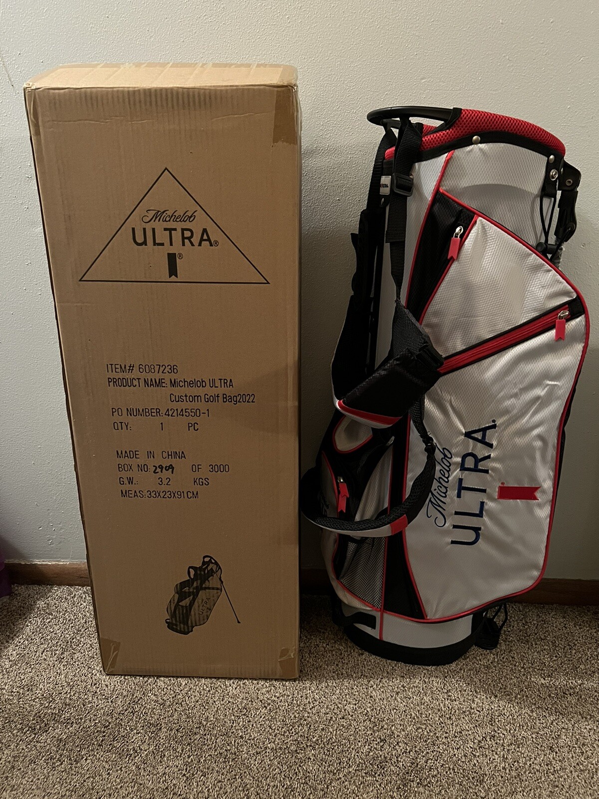 MICHELOB ULTRA BEER PROMOTIONAL GOLF BAG PGA TOUR GOLFING SPORTS MIB eBay