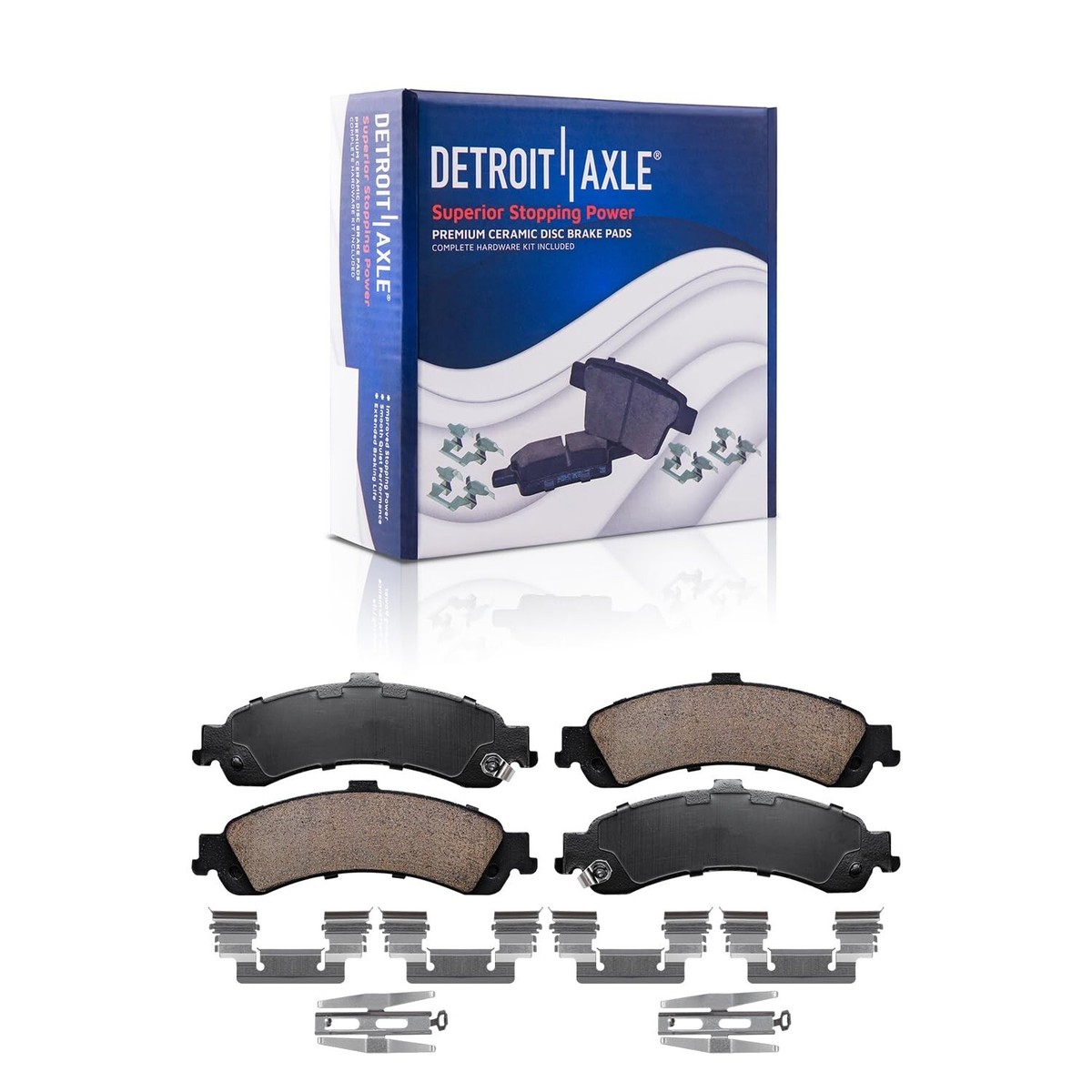 Rear Brake Rotors & Premium Ceramic Pads Kit For Chevy Silverado 1500, GMC Yukon, Tahoe, Suburban (2014-2020)