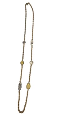 Loft chunky chain disco glass acrylic rhinestone 32  necklace
