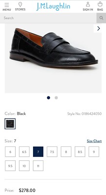 Concetta Leather Loafers in Embossed Croc