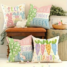 Easter Bunny Carrot Pillow Cover Printed Pillow Covers Easter Holiday Decoration