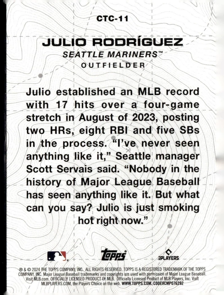 2024 TOPPS SERIES 2 CITY TO CITY #CTC-11 JULIO RODRIGUEZ - Image 2 of 2