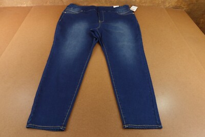 Seven7 Womens Size 24W Dark Wash Denim Tummy Toner High Rise Skinny Jeans NWT