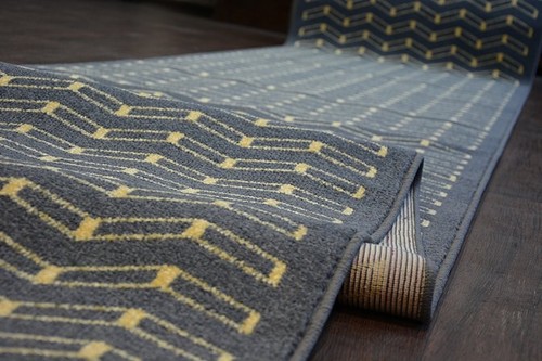 Modern Hall Runner FUNKY TOP LOK graphite zigzag Width 80 - 100 cm long AGNELLA - Picture 3 of 9