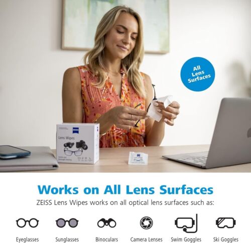 10 ZEISS Pre-Moistened Lens Wipes Anti-Scratch Streak-Free for Glasses & Cameras - Picture 3 of 6