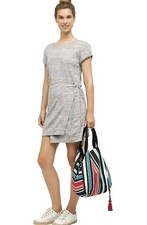 NWT Anthropologie MAEVE Mini Dress LARGE Riley Heathered Wrap Tie Waist Soft