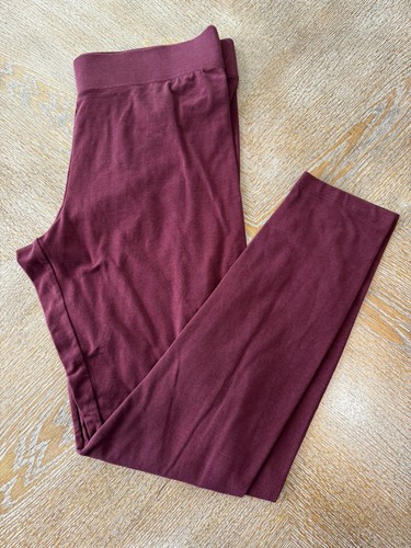 Sonoma Goods For Life® Wide-Waist 32” Leggings Burgundy Inseam 28” Large - Picture 3 of 7