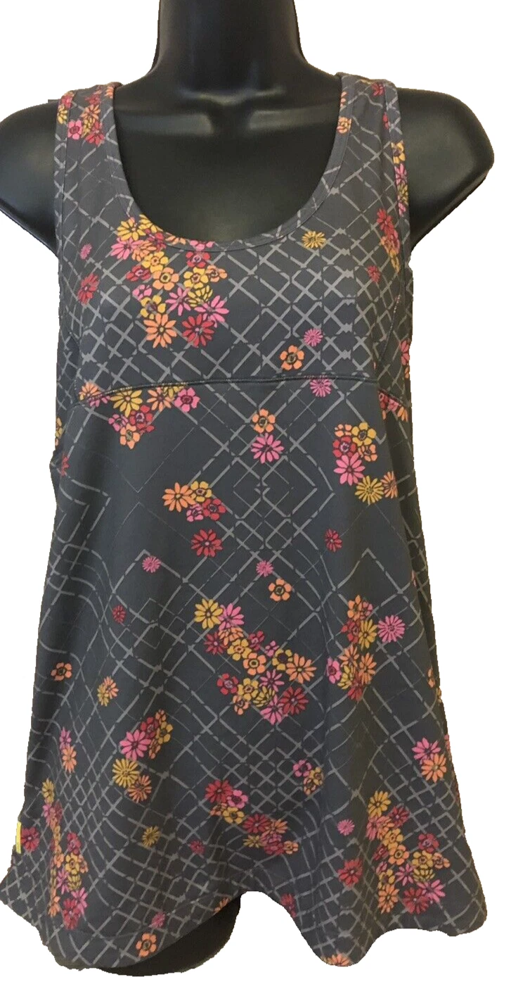 lole floral razor back workout running fit tank-top