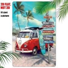 Retro Surfboard Truck Summer Tin Metal Signs Bar Beach Surfing Shop Home Decor
