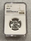 1936 Washington Quarter Silver ~~~ NGC MS 65 ~~~ Blast White  (027)