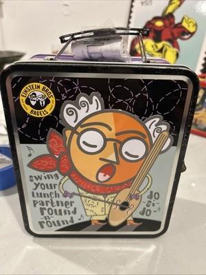 2002 Einstein Bros Bagels Lunch Time Metal Lunch Box-Western Theme Do Si Do