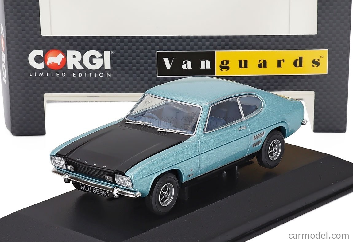 VANGUARDS 1/43 D/CAST 1971 FORD CAPRI MK1 1600 GT XLR GLACIER BLUE