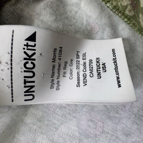 UNTUCKit Morris Polo Shirt Green Floral Men's XXL Soft Cotton - Picture 7 of 8
