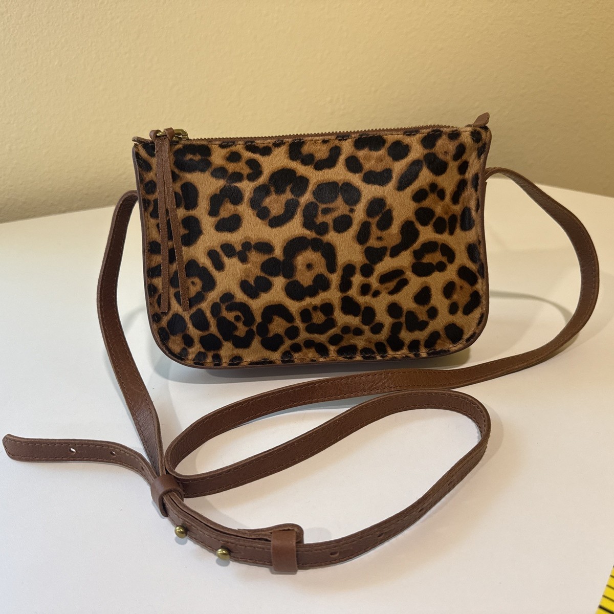Madewell Animal Print Leather Clutch Madewell Simple Leopard Print Genuine Calf | Mercari main image 2