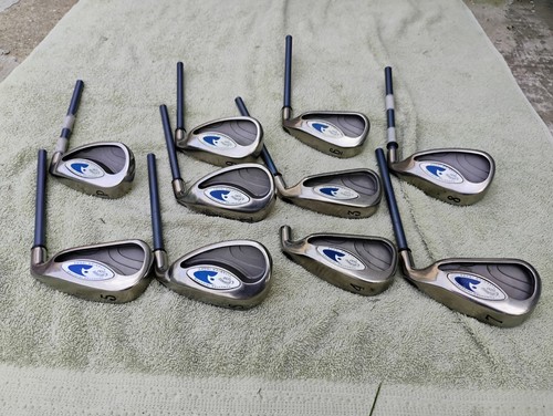 CALLAWAY HAWKEYE TUNGSTEN INJECTED TITANIUM IRON SET CLUB HEADS ONLY 3-9 L P S - Picture 1 of 4