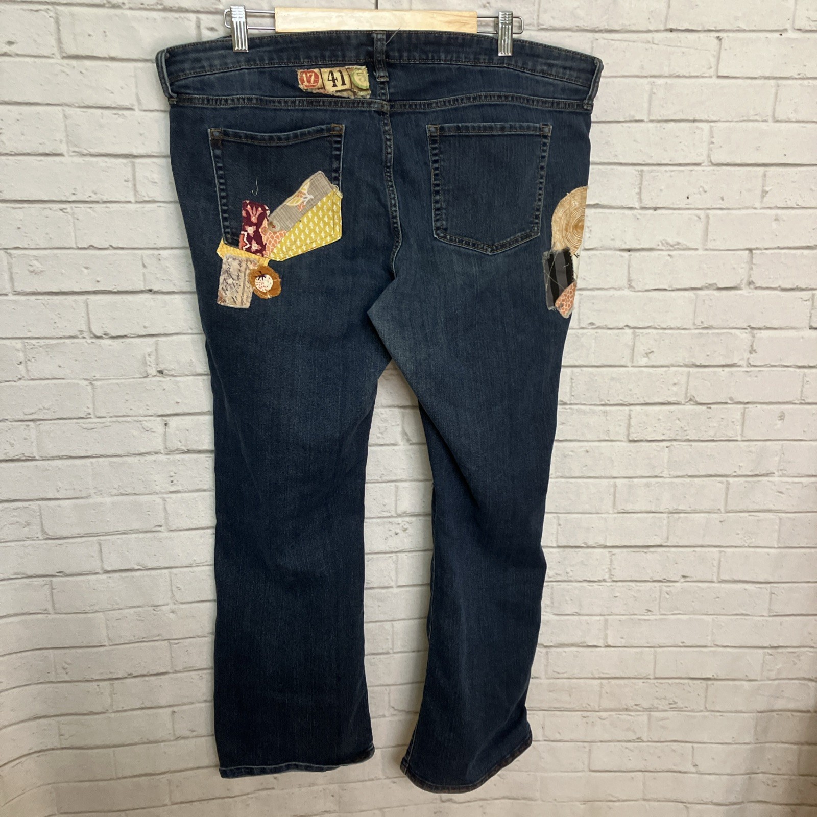 Handmade Patchwork Jeans Upcycled Boho Denim GAP … - image 2
