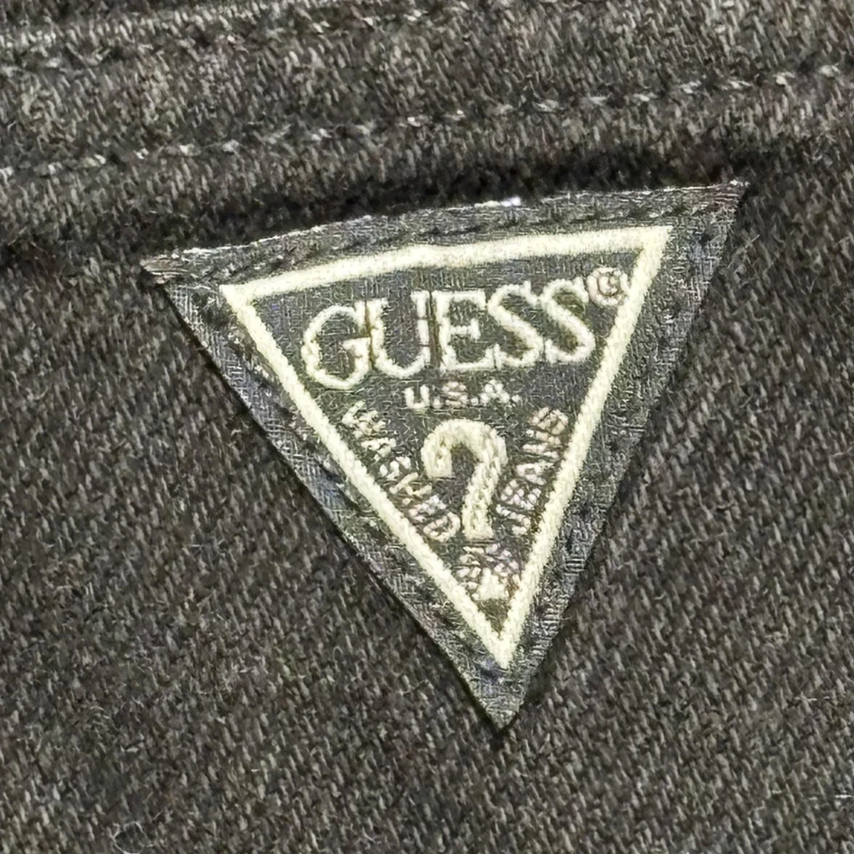 VINTAGE Guess Jeans Womens 27 Faded Black High Rise Tapered Mom Made USA 90s - Image 3 of 4