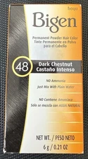 Bigen Permanent Powder Ammonia Free Natural Hair Color 48 Dark Chestnut 0.21 Oz