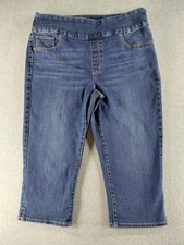 Chico's Women's Capri Jeans Size 0.5R Blue Slim Straight Leg Stretch Mid Denim