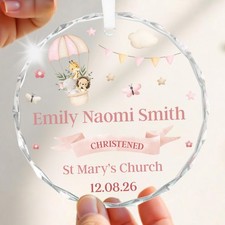 Baby Girl Christening Gifts Goddaughter Crystal Heart Plaque With Gift Bag