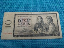 🇨🇿 Czechoslovakia 10 korun P-88g X Prefix  1960  banknotes 020426-14