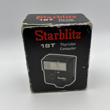 Starblitz 18T Camera Flash Black Vintage W/Original Box Instructions.