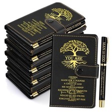 Christian Gifts Church Bible Verse Leather Prayer Journal A6 10 Black