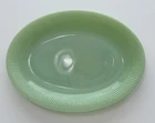 Vintage Jadeite Fire King Serving Platter 12 x 9" Ribbed Jane Ray Pattern