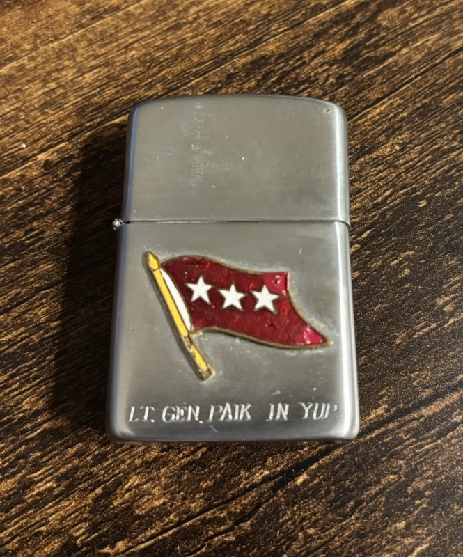 ROK Army Lt Gen Paik In Yup Engraved NESOR Lighter – Korean War Era Vintage Rare