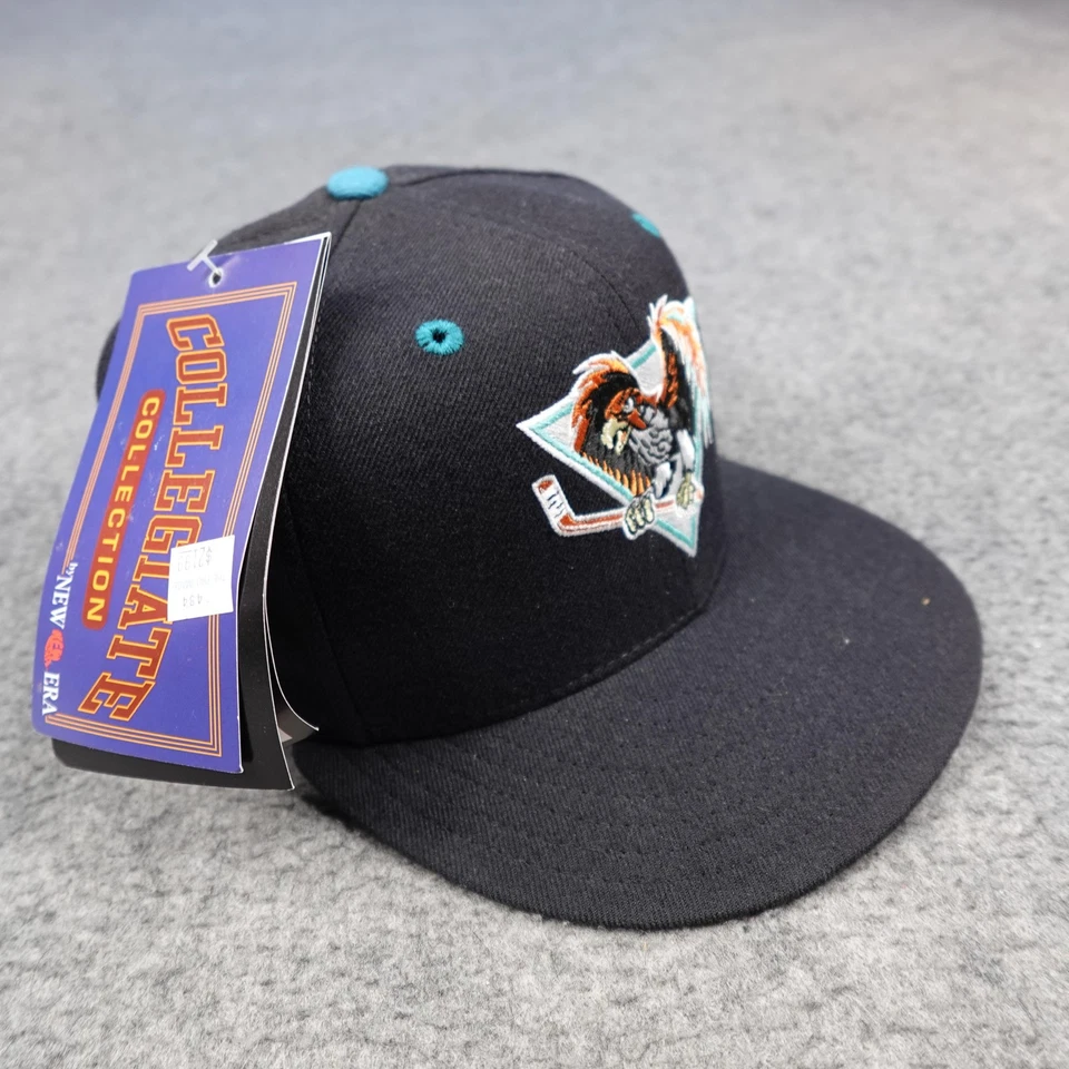 Gorra ajustada vintage Fresno Falcons para hombre 7 1/8 negra hockey nueva era hecha en EE. UU. Foto 2 de 4