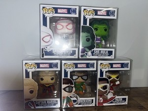 Funko Marvel Pop! 5 Vinyl Figures Boxed Lot Spider-Gwen She-Hulk Falcon
