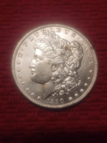 1890 Morgan Silver Dollar Uncirculated with old Cleaning