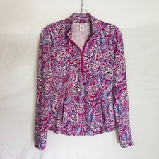 Tommy Bahama Women's Small 1/4 Zip Floral Golf Tennis Pickleball Pullover Top