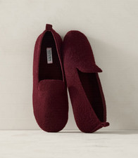 NEW Talbots Felted Wool Blend Loafer Slippers - BURGUNDY BERRY