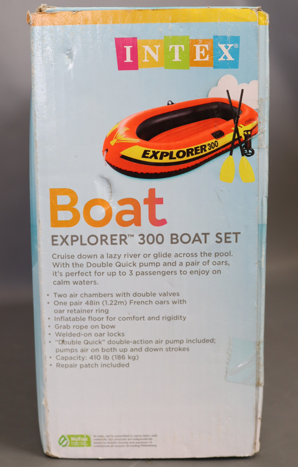 Intex Explorer 300 Compact Inflatable Fishing Raft Boat & Oar - No Pump