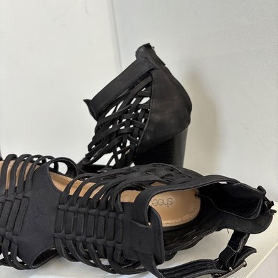Size 10 Strappy Gladiator Delicious Women's Delicious Women's Aliya Stacked Heel
