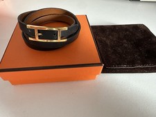 Hermes Womens Hapi 3 Grand Model Wrap Bracelet Black / Brown