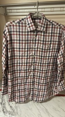 Peter Millar Men s XXL Multicolor Plaid Cotton Woven Long Sleeve Button-Up