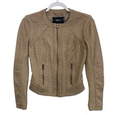 BNCI Blanc Noir Moto Knit Jacket Womens XS Ta...