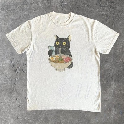 Cat Rahmen Unisex T-shirt, Cat Eating Ramen Funny Shirt