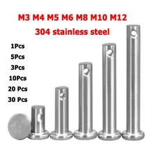 M3-M10 Dowel Pins 304 Stainless Steel Flat Head Cylindrical Pin With Hole A2