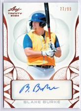 BLAKE BURKE S/P #77/99 2024 LEAF TRINITY BRONZE FOIL AUTOGRAPH PROSPECT BREWERS