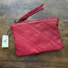 Will Leather Goods Pouch Zip Closure Red Leather