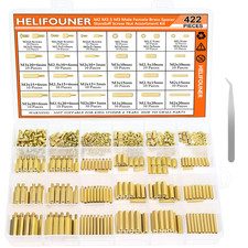 422 Pieces M2 M2.5 M3 Male Female Hex Brass Spacers Standoffs Screws Nuts Assort