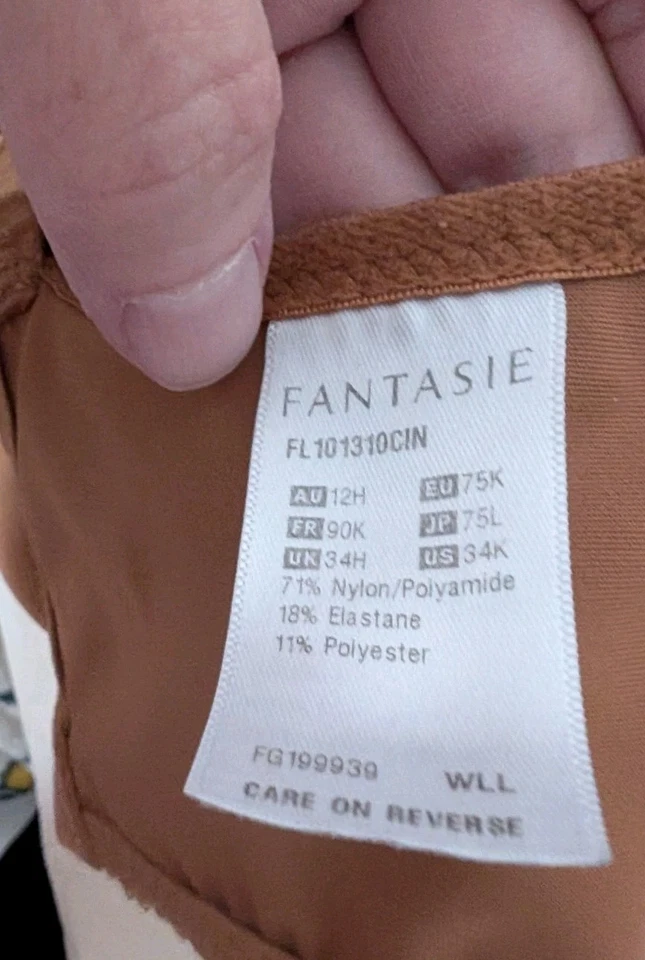 Sujetador Camiseta Fantasie Cinnamon FLfl101310 Forrada con Aros Rebecca Talla 34H 34 K Foto 2 de 3