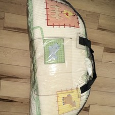 Animal Patchwork Crib Blanket for Crib, Unisex, White Green Yellow Pink Blue