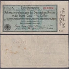 Valuable Emergency Money 0.42 Mark Gold = 1/10 Dollar WBN-15a Ro.139a 1923 [63832