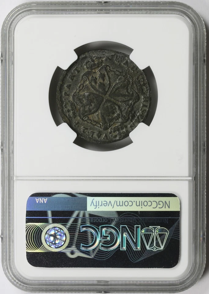 c.1828 American Plantations 1/24 Real Restrike – James II Token NGC XF45 - Image 2 of 4