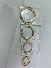 New 4 Pairs Gold Tone Hoop Earrings Set 30mm 40mm 50mm 60mm Fashion Jewelry