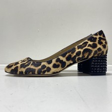 Michael Kors Women's Leopard Print Calf Hair Block Heels Size 6.5